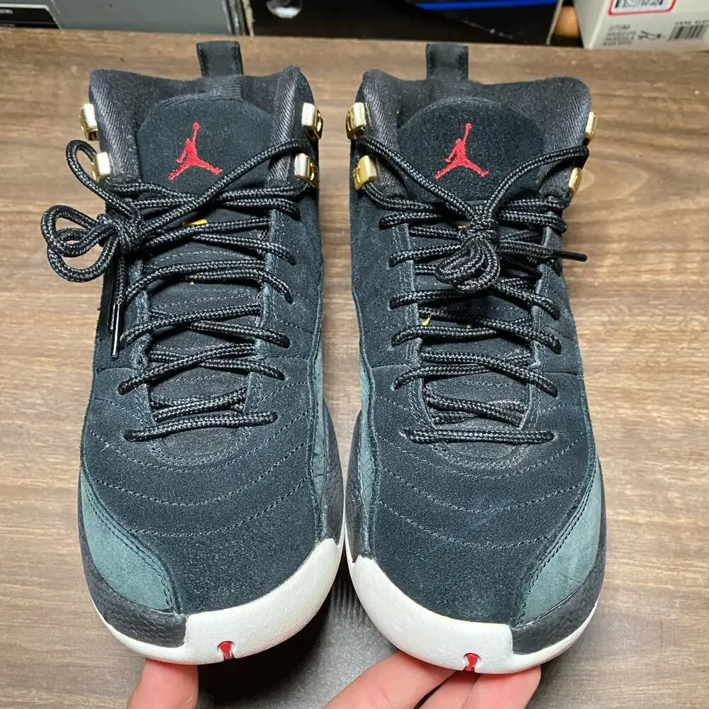 Kid's Air Jordan 12 Retro Mid Reverse Taxi Youth Size 5.5Y Sneakers (153265-017)